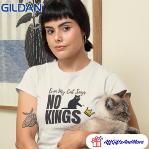 Camiseta divertida de gato antimonárquico: camiseta de protesta política imagen 6
