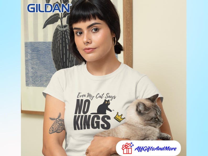 Camiseta divertida de gato antimonárquico: camiseta de protesta política imagen 6