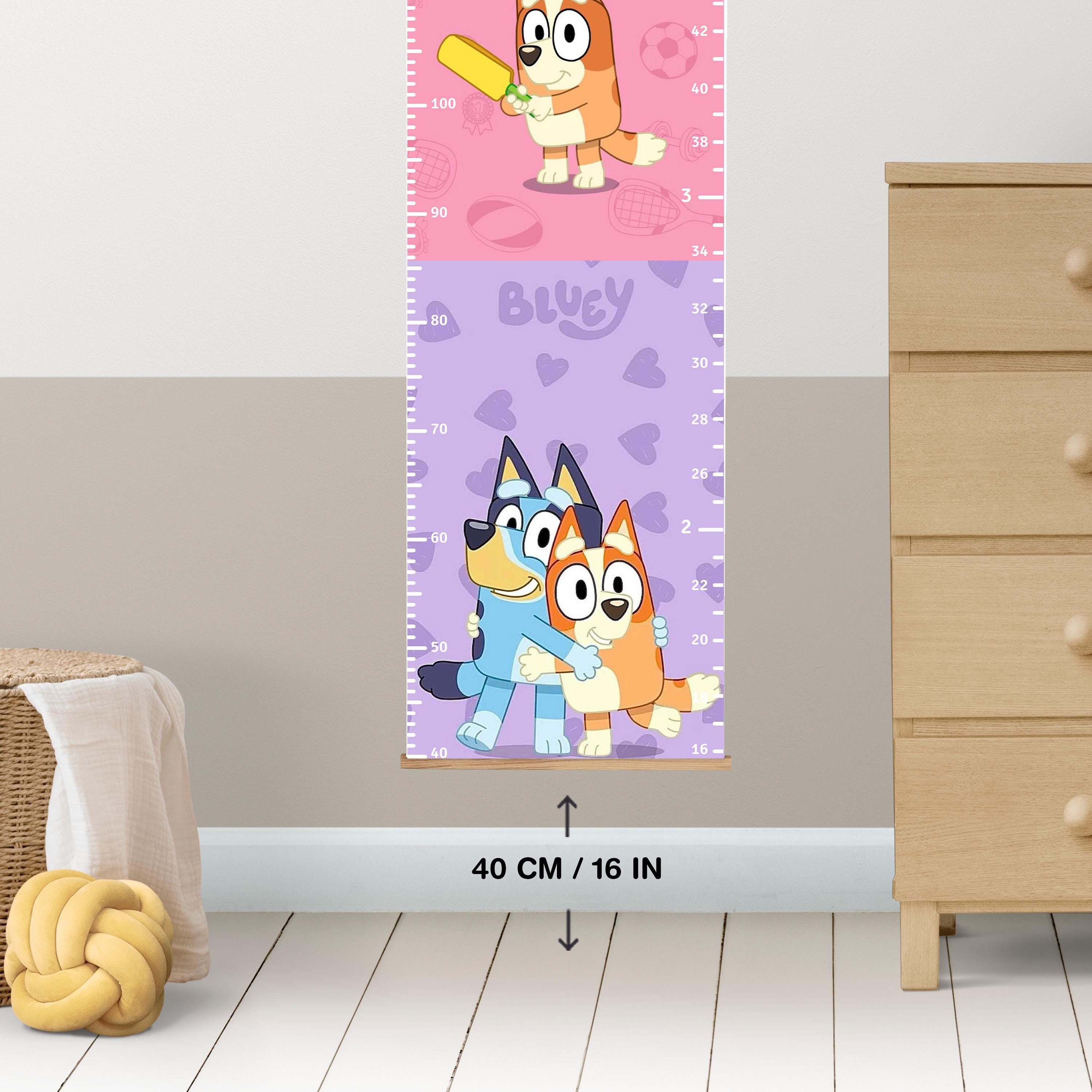 Name Height Chart | Personalized Bluey Growth Chart for Kids | Custom ...