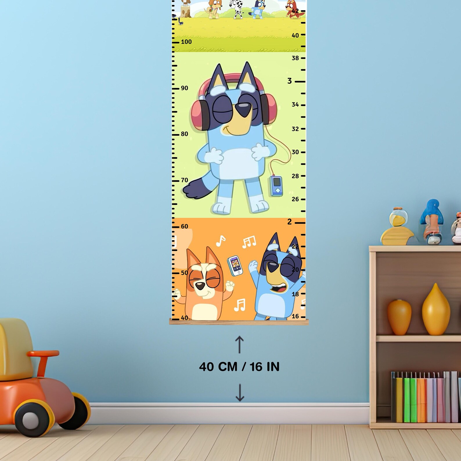 Name Height Chart | Personalized Bluey Growth Chart for Kids | Custom ...