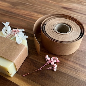 Kraft Paper Roll Multipack // 100% Recycled Eco-Friendly Belly Bands // Packaging for Small Handmade Businesses // Sustainable Paper Ribbon