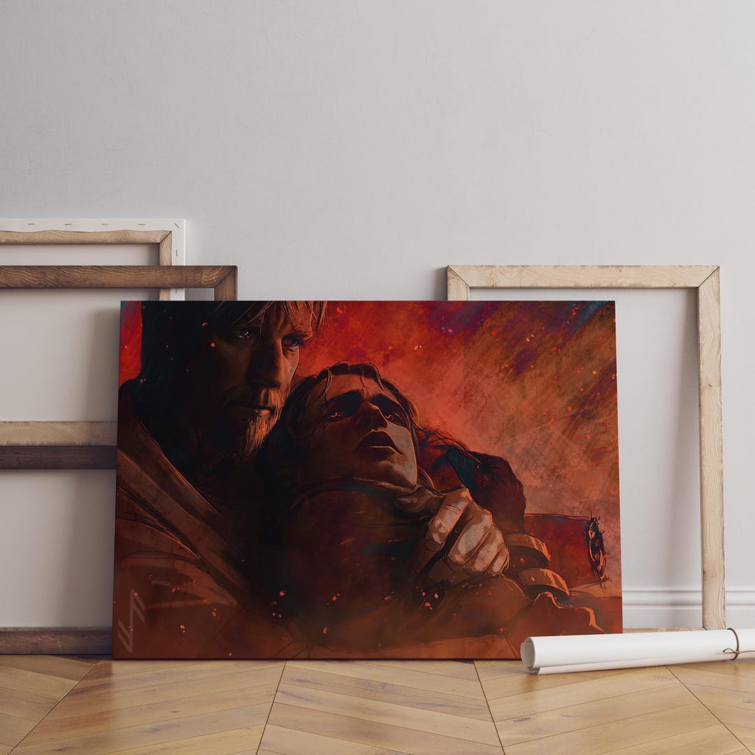 Anakin Obi Wan Sad Poster Anakin Wall Art Obi Wan Poster Star Wars 