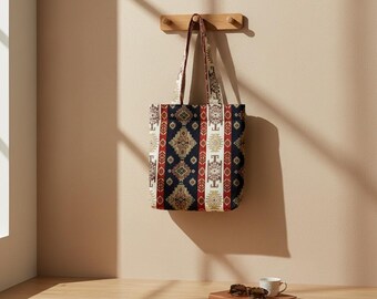 Handmade Rug Patterned Tote Bag