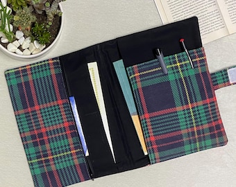 Handmade Striped Book Sleeve With Multi-Compartments