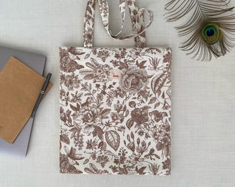 Handmade Multi-Compartment Shoulder Bag - Waterproof Fabric With Brown Patterns