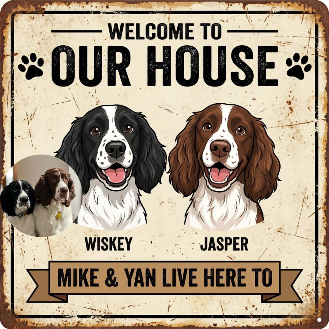 Custom Pet Metal Sign, Vintage Style, Personalized Dog Cat Art, 5x8/8x5 ...