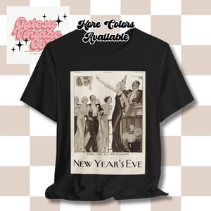 1920s New Year&#39;s Eve Party Unisex Tee, Vintage Style T-Shirt, Roaring Twenties Top, Gatsby Theme Shirt, Retro Fashion Apparel