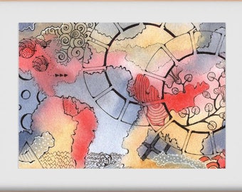 Colorful Unique Abstract Watercolor Art | Original Paintings & Prints | With or Without Mat