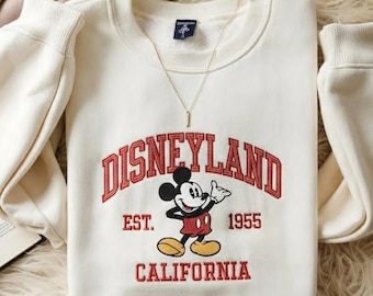 Sudadera bordada de Disneyland EST 1955, Camiseta navideña familiar de Disneyland, Camiseta de Mickey y sus amigos, Camiseta de viaje a Disneyland, Grupo Disney