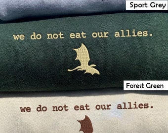 Camiseta No comemos a nuestros aliados, camiseta bordada Fourth Wing, camiseta Basgiath War College, camiseta Book Lover Girl, sudadera Fourth Wing
