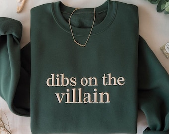 Embroidered Dark Romance Sweatshirt For Fantasy Readers, Villain Era Tee With Enemies To Lovers Aesthetic, Book Club Sweatshirt