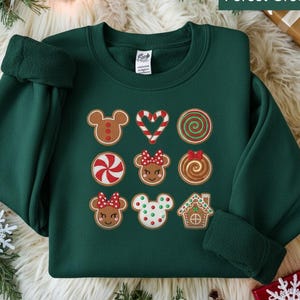 Embroidered Mickey and Minnie Gingerbread Shirt, Disney Snacks Sweatshirt, Disneyland Christmas Shirt, Peppermint Minnie, Disney Xmas Tee