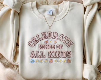 Bestickt Feiern Köpfe aller Arten Shirt Autismus Bewusstsein Shirt Neurovielfalt Shir Sped Lehrer Shirt Sonderpädagogik Lehrer
