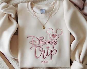 Sudadera bordada de la familia Disney, camiseta Disney, camiseta Disney 2025, camiseta Disney World, camiseta Disney Family Vacation, camiseta Disney Trip