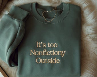 Geborduurd Booktrovert-sweater, te non-fictie T-shirt, T-shirt boekenliefhebber, shirt boekenclub, cadeau fictielezer, boekenwurm-bibliothecaris