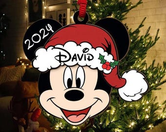 Personalized Mickey Christmas Ornament, Mickey Mouse Ornament 2024, Disney Keepsake 2024 Ornament, Mickey Ornament, Disneyworld Christmas