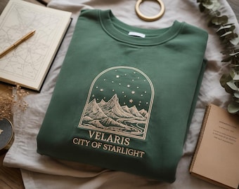 Embroidery Sweater SJM, Velaris, To the stars who listen and the dreams that are answer, A Court of Thorns and Roses, iprintasty of Dreams