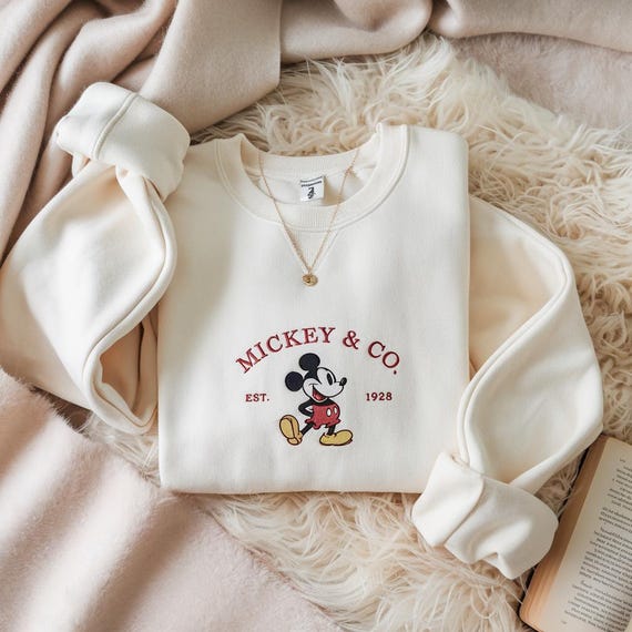 Mickey & Co 1928 Embroidered Sweatshirt, Disney Christmas, Retro Mickey And Co, Disneyworld Shirts, Disney Vacation Shirt, Disneyland Shirt