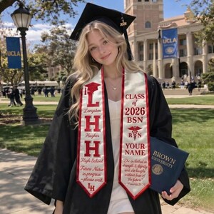 Personalisierte Krankenpflege-Abschluss-Stola-Klasse von 2026, benutzerdefinierte gestickte Sprichwörter 31: 25 Schärpe, zukünftiges Krankenschwester-Geschenk der Universität, BSN RN-Abschluss