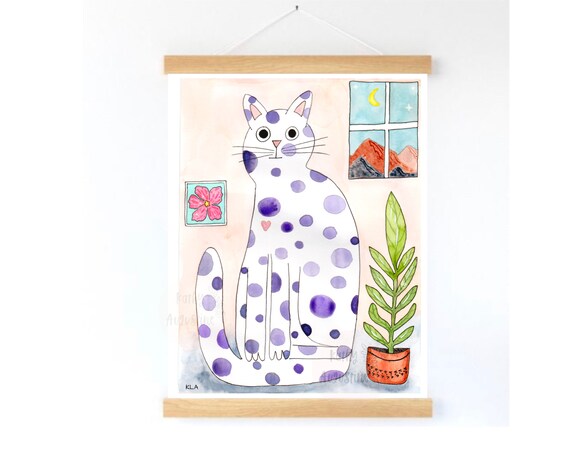 Cat Art Print Instant Download Print Printable Art Nursery | Etsy