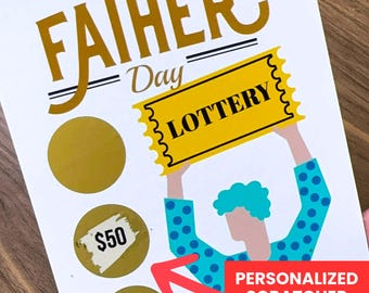 Personalized Fathers Day Gift Lottery Card Scratch Off Card for Dad Funny Gifts for Step Dad Custom  Prize Reveal Scratcher Dia del Padre