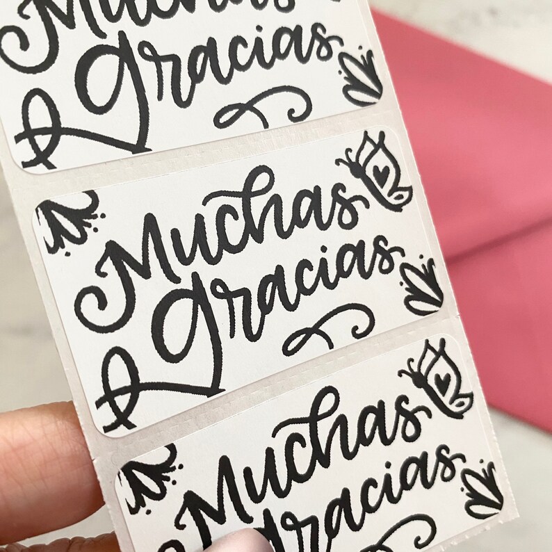 Muchas Gracias Latina Owned Small Business Thank You Stickers image 3