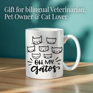 Spanglish Coffee Mug Cat Humor Cup Design Hispanic Culture Mexican Saying Kitty Lover Bilingual Gift Latina Idea Funny Feline Ceramic image 7