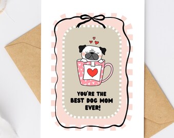 Dog Mom Greeting Card Best Dog Mom Ever Card New Puppy Gift Dog Lover Mother’s Day Dog Mom Card from Pet Dog
