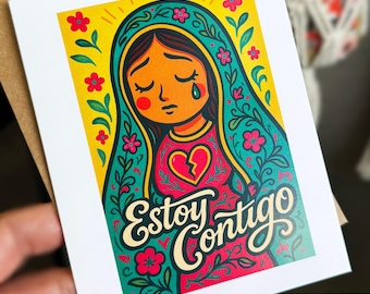 Virgen de Guadalupe Sympathy Card: Spanish Condolences, Latina Grief Support