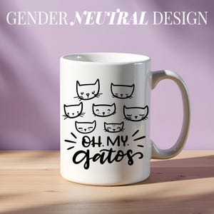 Ceramic Coffee Cup Cat Humor Design Spanglish Phrases Collection Hispanic Cultural Gift Bilingual Saying Mug Morning Coffee Essential Unique Present Idea Cat Lover Collection Funny Feline Design Special Birthday Gift Latina Friend Present