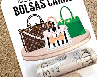 Designer Bag Money Holder Card Luxury Handbag Gift Card Funny Purse Collector Gift for Stylish Person Cash Gift Latina Fashion Fund Donation