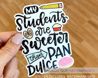 Pan Dulce Spanglish Sticker Maestra Back to School Supplies Teacher Appreciation Gift Spanish Teacher Mexican Bread Regalo Educadora Latina