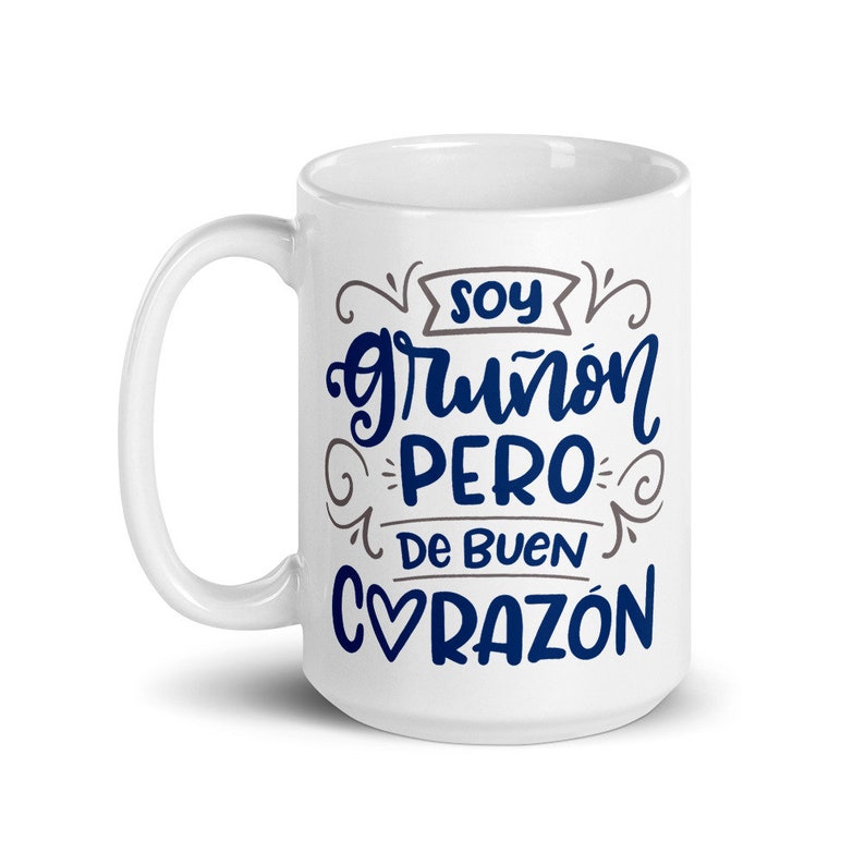 Regalo para Papá Soy Gruñón Pero de Buen Corazón Spanish Coffee Mug, gift for him image 2