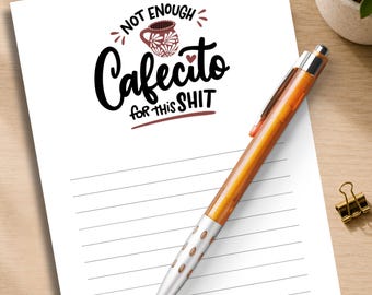 Funny Cafecito Notepad for Latina Coffee Lover Gift Spanglish Notepad Coworker Gift Mexican Cafecito Mug Funny Office Notepad Latina Humor