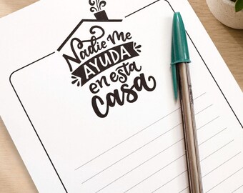 Nadie Me Ayuda En Esta Casa Funny Gift for Latina Mom To Do List Notepad for Mexican Mom Quote Birthday Gift Spanish Funny Latina Christmas