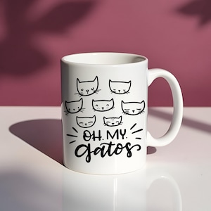 Spanglish Coffee Mug Cat Humor Cup Design Hispanic Culture Mexican Saying Kitty Lover Bilingual Gift Latina Idea Funny Feline Ceramic image 10