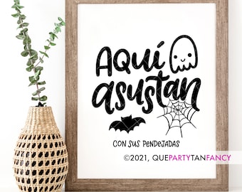 Halloween Decorative Wall Art Funny Mexican Ghost Halloween Art Print Handmade Halloween Decor Spanish Halloween Party Decor Mexican Humor