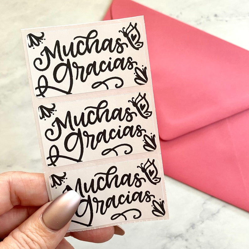 Muchas Gracias Latina Owned Small Business Thank You Stickers image 1