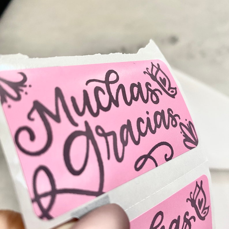 Muchas Gracias Latina Owned Small Business Thank You Stickers image 2