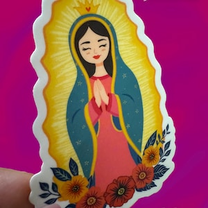 Virgen de Guadalupe Vinyl Sticker Catholic Gift Virgen Maria Calcomania de La Virgen Guadalupana Virgen Maria Mexicana Regalo Religioso