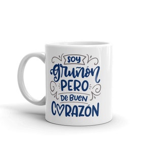 Regalo para Papá Soy Gruñón Pero de Buen Corazón Spanish Coffee Mug, gift for him image 4