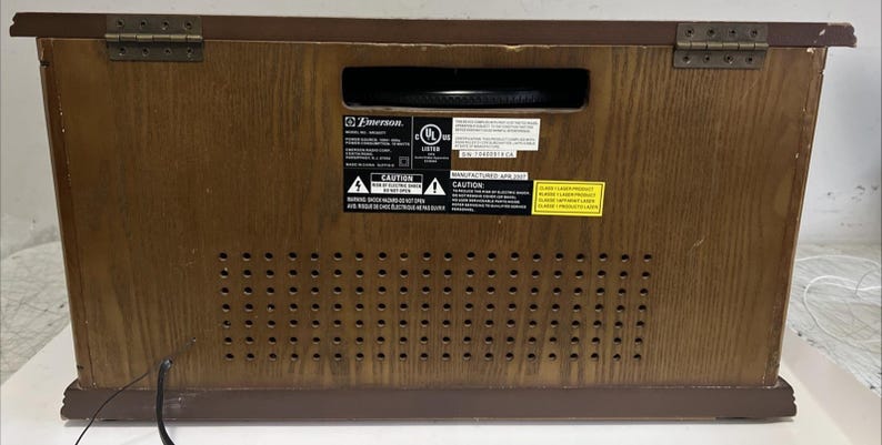 Emerson NR30STT 4-in-1 CD Cassette Phono am/fm Stereo Wood Tested image 13