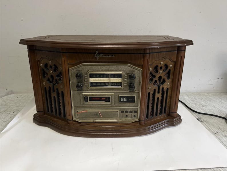 Emerson NR30STT 4-in-1 CD Cassette Phono am/fm Stereo Wood Tested image 15