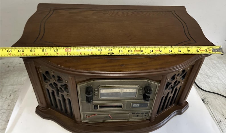 Emerson NR30STT 4-in-1 CD Cassette Phono am/fm Stereo Wood Tested image 9