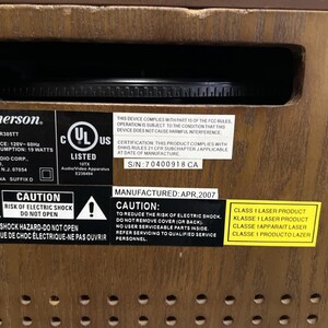 Emerson NR30STT 4-in-1 CD Cassette Phono am/fm Stereo Wood Tested image 14