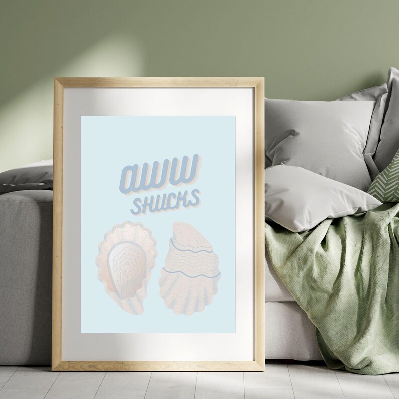 Aww Shucks Sign, Coastal Granddaughter, Coastal Cowgirl Print, Coastal