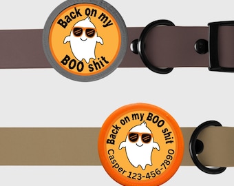 Halloween Ghost Funny Pet ID Tag for Dogs and Cats
