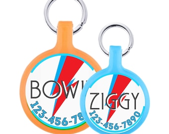 Bowie Ziggy Stardust Pet ID Tag: Personalized Custom Dog Cat Tag