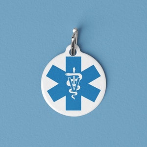 Pet Medical Info Alert Tag for Dogs & Cats