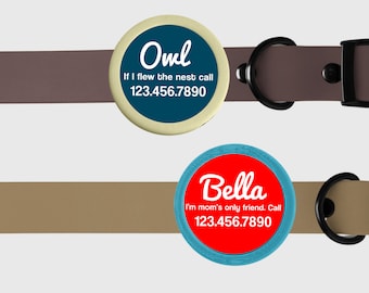Solid Color Cursive TWIST TAG- Silent, Eco-Friendly, Ringless & Silent ID Tag for Cats and Dogs